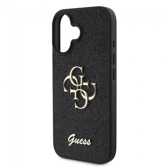 Apple iPhone 16 Kılıf Guess Orjinal Lisanslı 4G Büyük Metal Logolu Glitter Kapak Apple iPhone 16 Kılıf Guess Orjinal Lisanslı 4G Büyük Metal Logolu Glitter Kapak