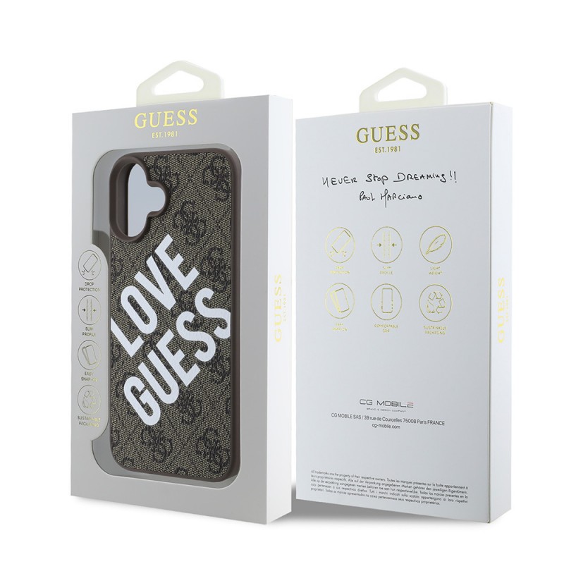 Bal-z Apple iPhone 16 Kılıf Guess Orjinal Lisanslı Big Love Guess Kapak