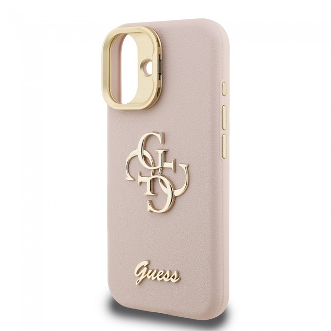 Apple iPhone 16 Kılıf Guess Orjinal Lisanslı Grained Yazı Logolu Kamera Standlı Kapak