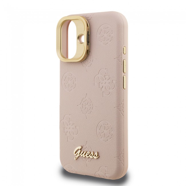 Apple iPhone 16 Kılıf Guess Orjinal Lisanslı M-safe Şarj Özellikli Sıcak Baskılı Yazı Logolu Kamera Standlı PU Deri Peony Kapak Apple iPhone 16 Kılıf Guess Orjinal Lisanslı M-safe Şarj Özellikli Sıcak Baskılı Yazı Logolu Kamera Standlı PU Deri Peony Kapak