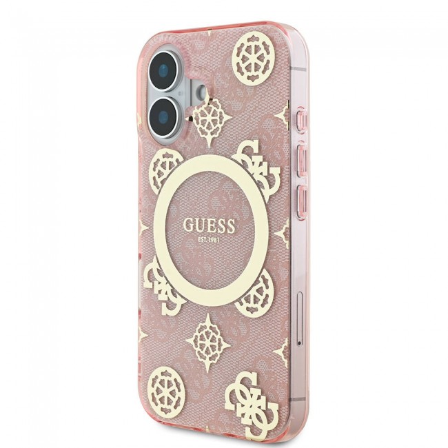 Apple iPhone 16 Kılıf Guess Orjinal Lisanslı Magsafe Şarj Özellikli 4G Desenli IML Yazı Logolu Peony Kapak Apple iPhone 16 Kılıf Guess Orjinal Lisanslı Magsafe Şarj Özellikli 4G Desenli IML Yazı Logolu Peony Kapak