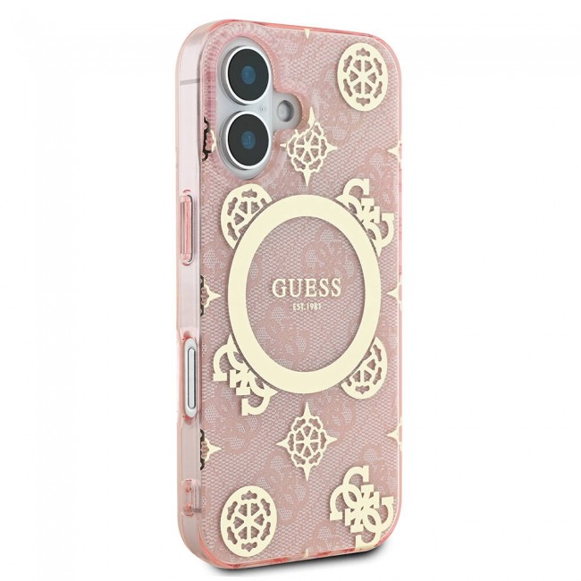 Apple iPhone 16 Kılıf Guess Orjinal Lisanslı Magsafe Şarj Özellikli 4G Desenli IML Yazı Logolu Peony Kapak Apple iPhone 16 Kılıf Guess Orjinal Lisanslı Magsafe Şarj Özellikli 4G Desenli IML Yazı Logolu Peony Kapak