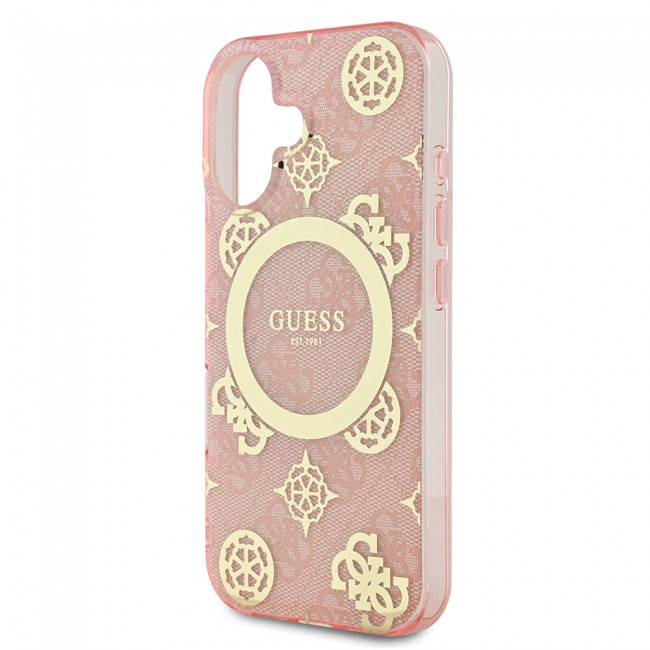 Apple iPhone 16 Kılıf Guess Orjinal Lisanslı Magsafe Şarj Özellikli 4G Desenli IML Yazı Logolu Peony Kapak Apple iPhone 16 Kılıf Guess Orjinal Lisanslı Magsafe Şarj Özellikli 4G Desenli IML Yazı Logolu Peony Kapak