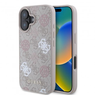 Apple iPhone 16 Kılıf Guess Orjinal Lisanslı M-safe Şarj Özellikli 4G Desenli Yazı Logolu Peony Kapak Apple iPhone 16 Kılıf Guess Orjinal Lisanslı M-safe Şarj Özellikli 4G Desenli Yazı Logolu Peony Kapak
