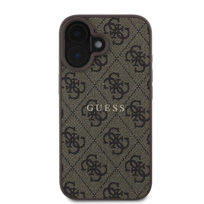 Bal-z Apple iPhone 16 Kılıf Guess Orjinal Lisanslı M-safe Şarj Özellikli 4G Desenli Yazı Logolu Kapak