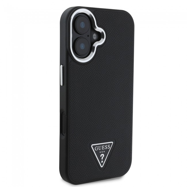 Apple iPhone 16 Kılıf Guess Orjinal Lisanslı Magsafe Şarj Özellikli Grained Triangle Kapak Apple iPhone 16 Kılıf Guess Orjinal Lisanslı Magsafe Şarj Özellikli Grained Triangle Kapak