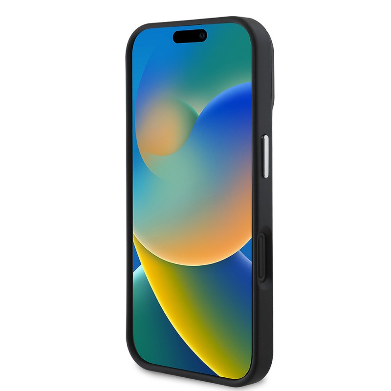 Bal-z Apple iPhone 16 Kılıf Guess Orjinal Lisanslı M-safe Şarj Özellikli Grained Triangle Kapak