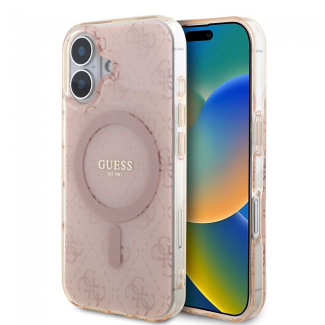 Apple iPhone 16 Kılıf Guess Orjinal Lisanslı Magsafe Şarj Özellikli IML Baskılı Klasik Logolu 4G Desenli Kapak Apple iPhone 16 Kılıf Guess Orjinal Lisanslı Magsafe Şarj Özellikli IML Baskılı Klasik Logolu 4G Desenli Kapak