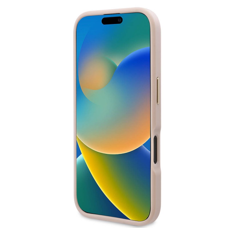 Bal-z Apple iPhone 16 Kılıf Guess Orjinal Lisanslı M-safe Şarj Özellikli PU 4G Desenli Metal Plaka Klasik Logolu Kapak