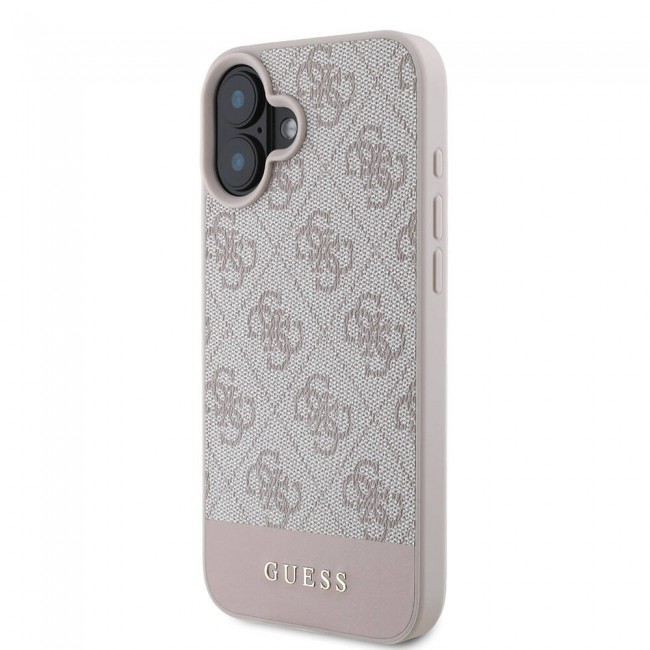 Apple iPhone 16 Kılıf Guess Orjinal Lisanslı Magsafe Şarj Özellikli PU Deri Şerit Logo Dizaynlı Kapak Apple iPhone 16 Kılıf Guess Orjinal Lisanslı Magsafe Şarj Özellikli PU Deri Şerit Logo Dizaynlı Kapak