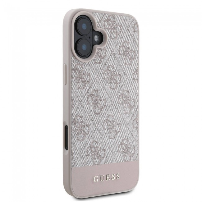 Apple iPhone 16 Kılıf Guess Orjinal Lisanslı Magsafe Şarj Özellikli PU Deri Şerit Logo Dizaynlı Kapak Apple iPhone 16 Kılıf Guess Orjinal Lisanslı Magsafe Şarj Özellikli PU Deri Şerit Logo Dizaynlı Kapak