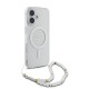Apple iPhone 16 Kılıf Guess Orjinal Lisanslı Magsafe Şarj Özellikli Simli Silikon İnci Bileklikli Kapak Apple iPhone 16 Kılıf Guess Orjinal Lisanslı Magsafe Şarj Özellikli Simli Silikon İnci Bileklikli Kapak
