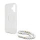 Apple iPhone 16 Kılıf Guess Orjinal Lisanslı Magsafe Şarj Özellikli Simli Silikon İnci Bileklikli Kapak Apple iPhone 16 Kılıf Guess Orjinal Lisanslı Magsafe Şarj Özellikli Simli Silikon İnci Bileklikli Kapak