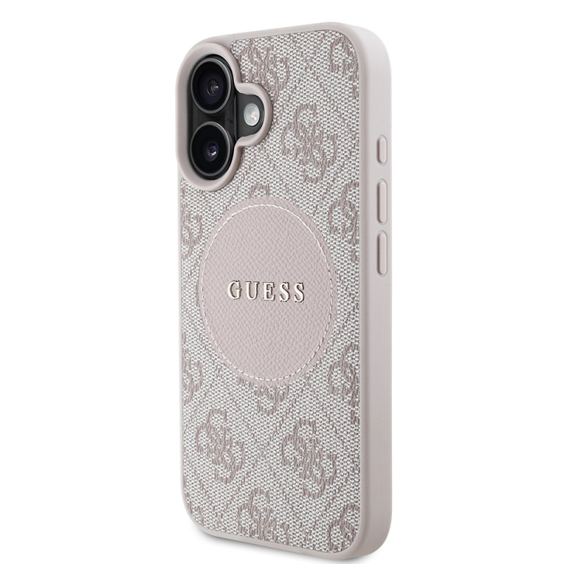 Bal-z Apple iPhone 16 Kılıf Guess Orjinal Lisanslı M-safe Şarj Özellikli Yazı Logolu Circle Classic Kapak