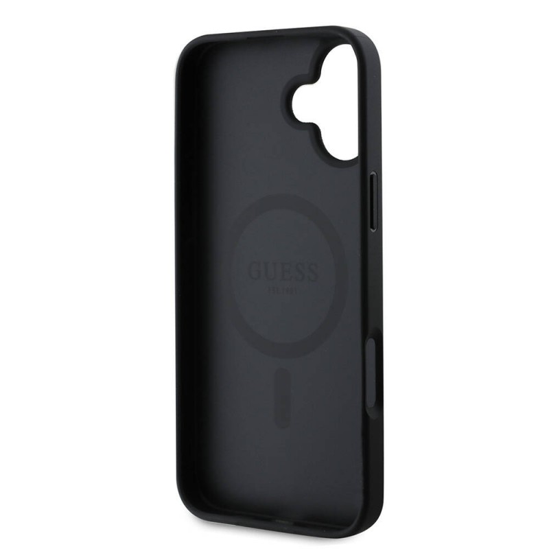Bal-z Apple iPhone 16 Kılıf Guess Orjinal Lisanslı M-safe Şarj Özellikli Yazı Logolu Grained Kapak