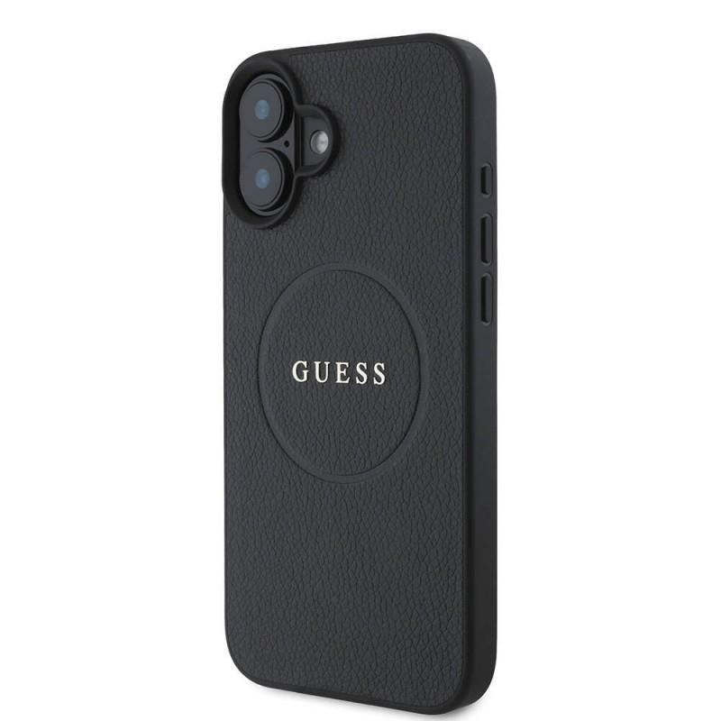 Bal-z Apple iPhone 16 Kılıf Guess Orjinal Lisanslı M-safe Şarj Özellikli Yazı Logolu Grained Kapak