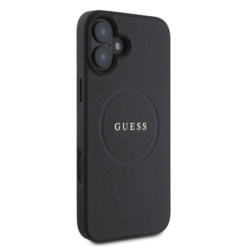 Bal-z Apple iPhone 16 Kılıf Guess Orjinal Lisanslı M-safe Şarj Özellikli Yazı Logolu Grained Kapak