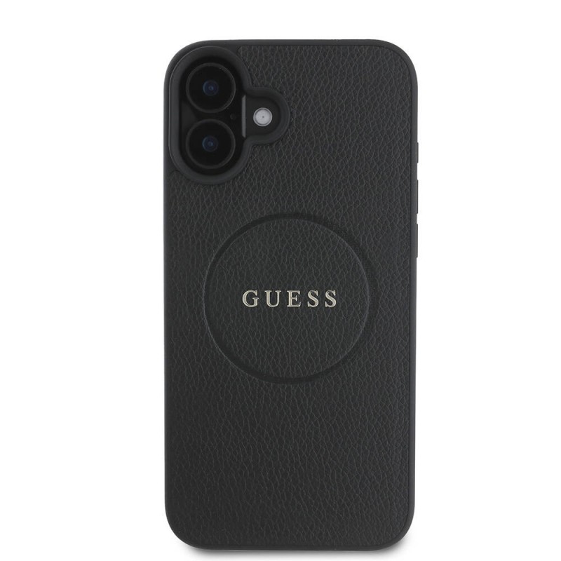 Bal-z Apple iPhone 16 Kılıf Guess Orjinal Lisanslı M-safe Şarj Özellikli Yazı Logolu Grained Kapak