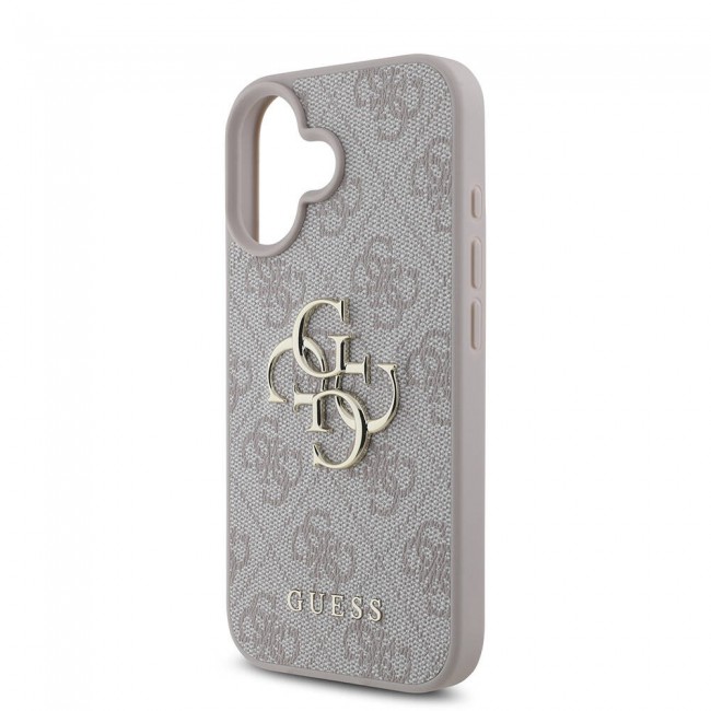 Apple iPhone 16 Kılıf Guess Orjinal Lisanslı PU Deri 4G Desenli Metal Büyük 4G ve Yazı Logolu Kapak Apple iPhone 16 Kılıf Guess Orjinal Lisanslı PU Deri 4G Desenli Metal Büyük 4G ve Yazı Logolu Kapak