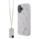 Apple iPhone 16 Kılıf Guess Orjinal Lisanslı PU Deri Taşlı Metal Üçgen Logolu Çapraz Vücut Askılı 4G Desenli Kapak Apple iPhone 16 Kılıf Guess Orjinal Lisanslı PU Deri Taşlı Metal Üçgen Logolu Çapraz Vücut Askılı 4G Desenli Kapak