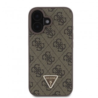 Apple iPhone 16 Kılıf Guess Orjinal Lisanslı PU Deri Taşlı Üçgen Logo 4G Desenli Strass Kapak Apple iPhone 16 Kılıf Guess Orjinal Lisanslı PU Deri Taşlı Üçgen Logo 4G Desenli Strass Kapak