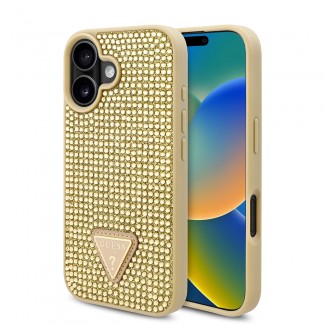 Apple iPhone 16 Kılıf Guess Orjinal Lisanslı Taşlı Arka Yüzey Üçgen Logolu Kapak Apple iPhone 16 Kılıf Guess Orjinal Lisanslı Taşlı Arka Yüzey Üçgen Logolu Kapak