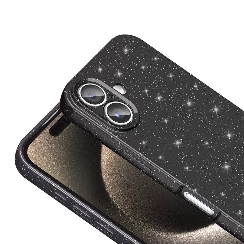 Bal-z Apple iPhone 16 Kılıf Kamera Korumalı Simli Lüks Zore Koton Kapak