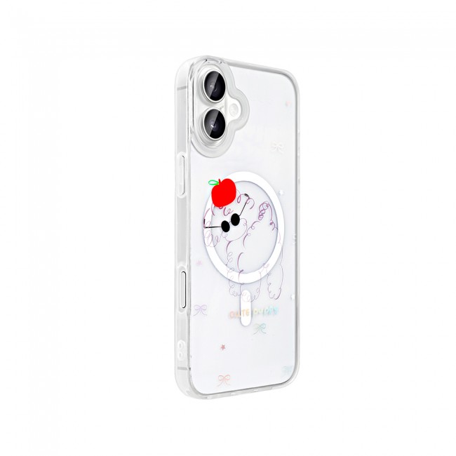Apple iPhone 16 Kılıf M-Safe Şarj Özellikli Şeffaf Zore Folk Sert Kapak Apple iPhone 16 Kılıf M-Safe Şarj Özellikli Şeffaf Zore Folk Sert Kapak
