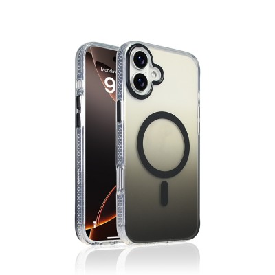 Bal-z Apple iPhone 16 Kılıf M-safe Şarj Özellikli Transparan Renk Geçişli  Toros Kapak