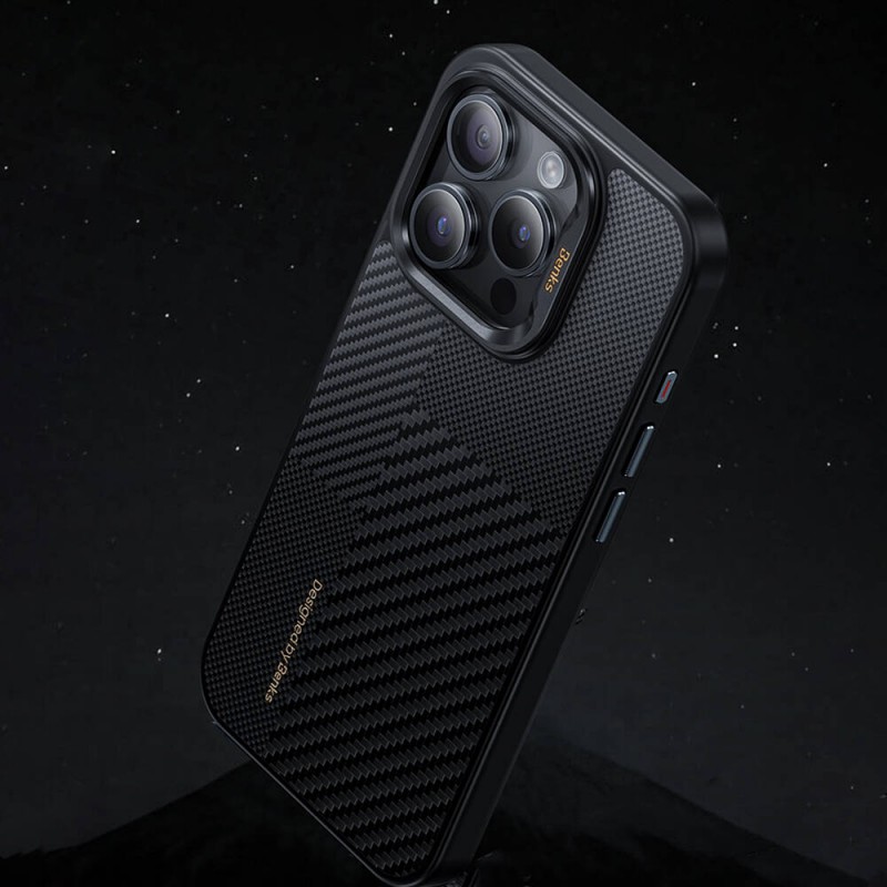 Bal-z Apple iPhone 16 Kılıf M-safe Şarj Özellikli Karbon Fiber Benks Montage Hybrid ArmorPro Kevlar Kapak