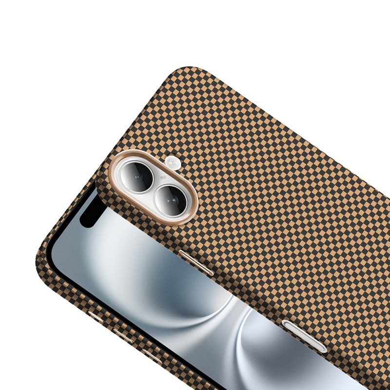 Bal-z Apple iPhone 16 Kılıf M-safe Şarj Özellikli Karbon Fiber Görünümlü Zore Gros Kapak