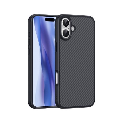 Bal-z Apple iPhone 16 Kılıf M-safe Şarj Özellikli Karbon Fiber Tasarımlı Zore Elnino Kapak