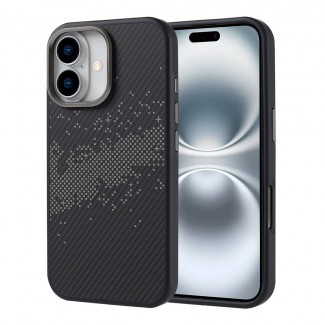 Apple iPhone 16 Kılıf M-safe Şarj Özellikli Karbon Fiber Tasarımlı Zore Vave Kapak Apple iPhone 16 Kılıf M-safe Şarj Özellikli Karbon Fiber Tasarımlı Zore Vave Kapak