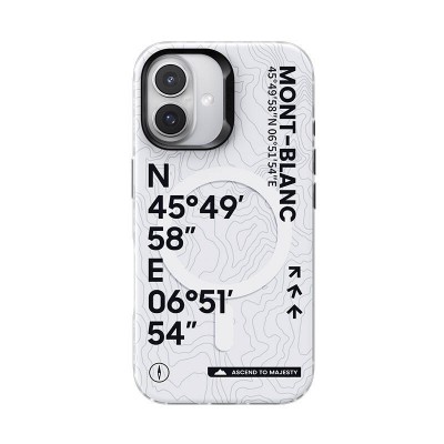 Bal-z Apple iPhone 16 Kılıf M-safe Şarj Özellikli Koordinat Yazı Desenli Benks Summit Serisi Kapak