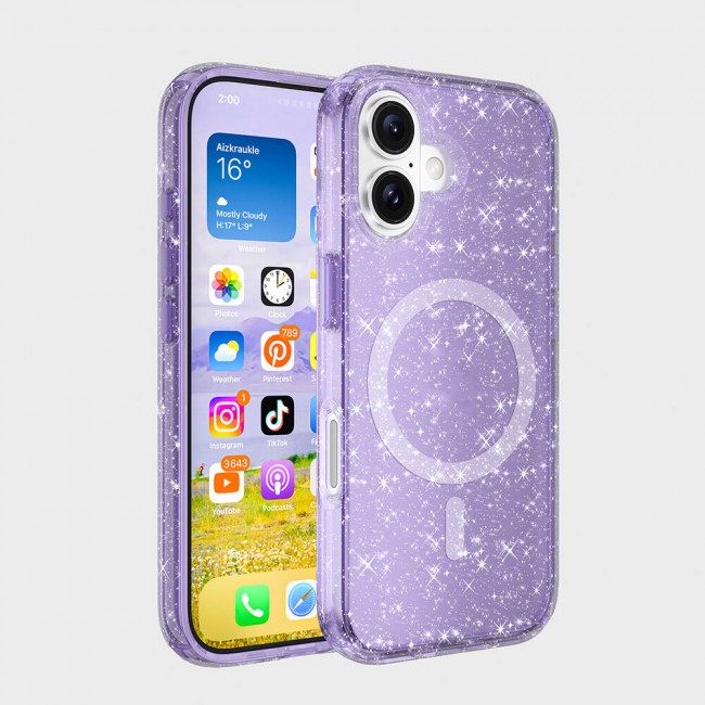 Apple iPhone 16 Kılıf Magsafe Şarj Özellikli Parlayan Simli Saydam Renkli Zore Allstar Kapak Apple iPhone 16 Kılıf Magsafe Şarj Özellikli Parlayan Simli Saydam Renkli Zore Allstar Kapak