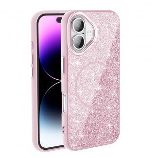 Apple iPhone 16 Kılıf M-safe Şarj Özellikli Parlayan Simli Zore Okso Kapak Apple iPhone 16 Kılıf M-safe Şarj Özellikli Parlayan Simli Zore Okso Kapak