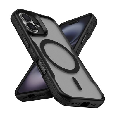 Bal-z Apple iPhone 16 Kılıf M-safe Şarj Özellikli Renkli Kenar Airbag Şeritli Zore Lamer Kapak