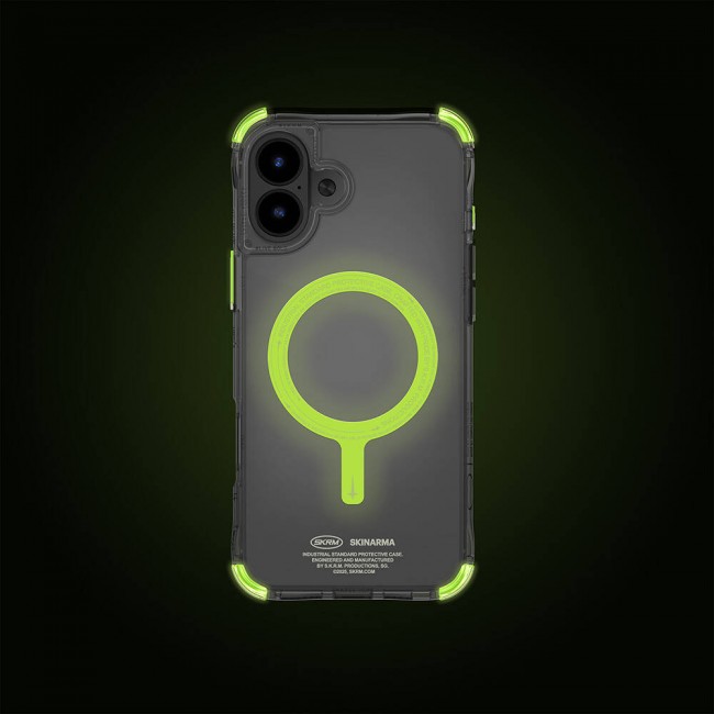 Apple iPhone 16 Kılıf Magsafe Şarj Özellikli Şeffaf Airbag Tasarımlı Skinarma Saido Nightglow Kapak Apple iPhone 16 Kılıf Magsafe Şarj Özellikli Şeffaf Airbag Tasarımlı Skinarma Saido Nightglow Kapak