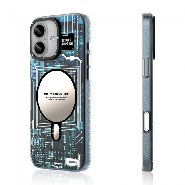 Apple iPhone 16 Kılıf Magsafe Şarj Özellikli Youngkit Technology Serisi Kapak Apple iPhone 16 Kılıf Magsafe Şarj Özellikli Youngkit Technology Serisi Kapak