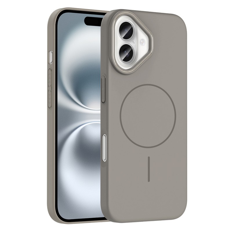 Bal-z Apple iPhone 16 Kılıf M-safe Şarj Özellikli Zore Ruby Sert Kapak