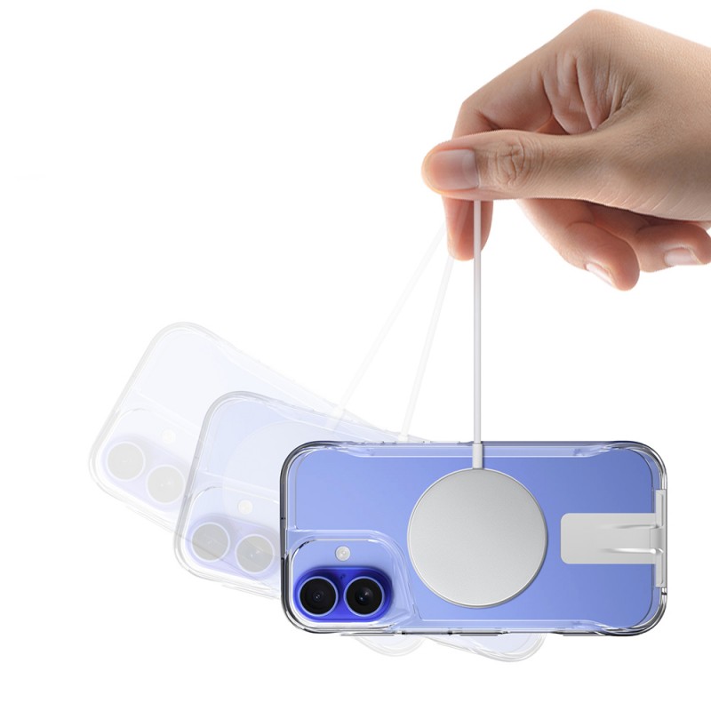 Bal-z Apple iPhone 16 Kılıf M-safe Şarj Özellikli Zore T-Max Standlı Kapak