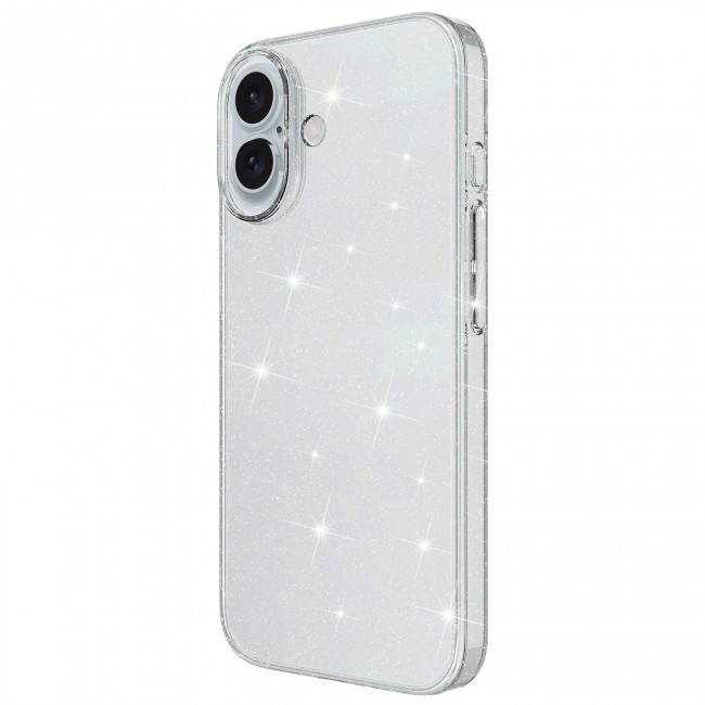 Apple iPhone 16 Kılıf Parlayan Simli Şeffaf Zore Redos Kapak Apple iPhone 16 Kılıf Parlayan Simli Şeffaf Zore Redos Kapak