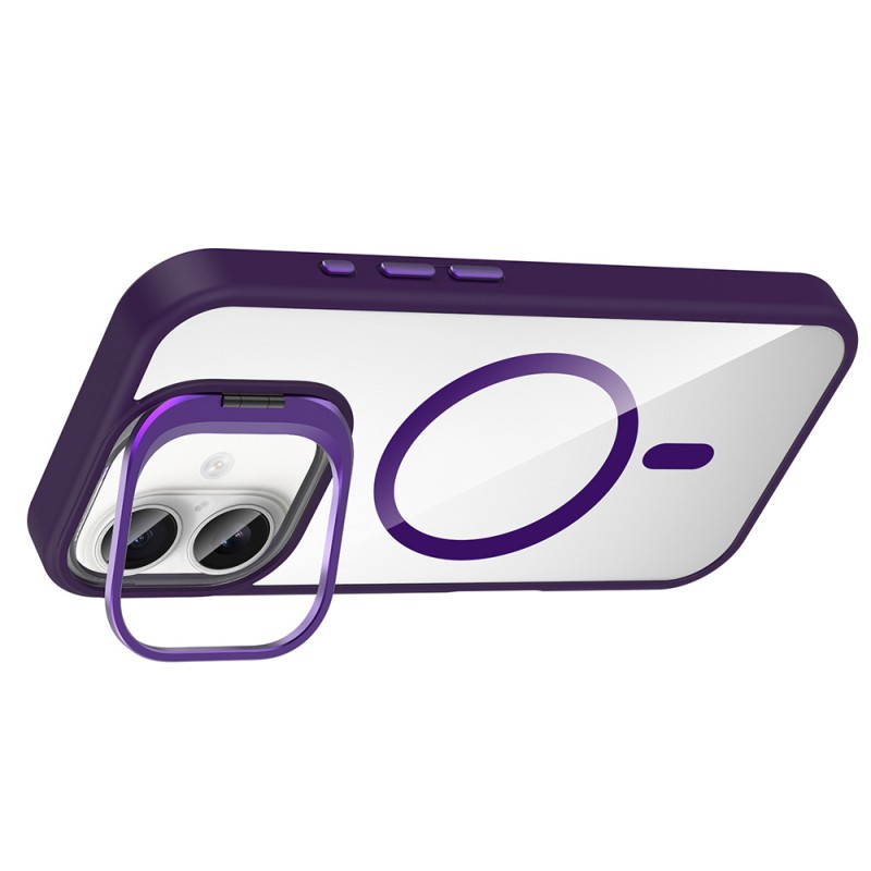 Bal-z Apple iPhone 16 Kılıf Standlı ve Kamera Lens Hediyeli M-Safe Şarj Özellikli Zore Etro Kapak