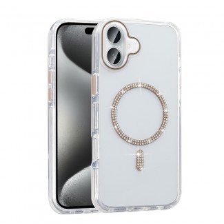 Apple iPhone 16 Kılıf Taşlı Tasarım M-safe Şarj Özellikli Zore Koment Silikon Kapak Apple iPhone 16 Kılıf Taşlı Tasarım M-safe Şarj Özellikli Zore Koment Silikon Kapak