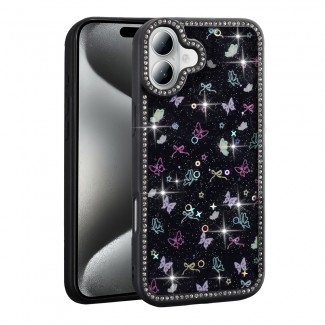 Apple iPhone 16 Kılıf Taşlı ve Simli Tasarım Zore Azra Kapak Apple iPhone 16 Kılıf Taşlı ve Simli Tasarım Zore Azra Kapak
