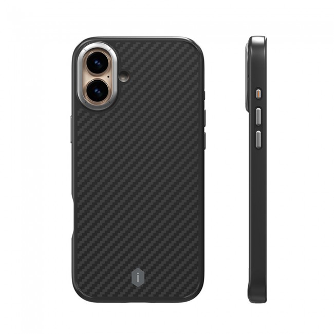 Apple iPhone 16 Kılıf Wiwu DCC-205 Magsafe Şarj Özellikli Aramid Fiber Tasarım Kevlar Kapak
