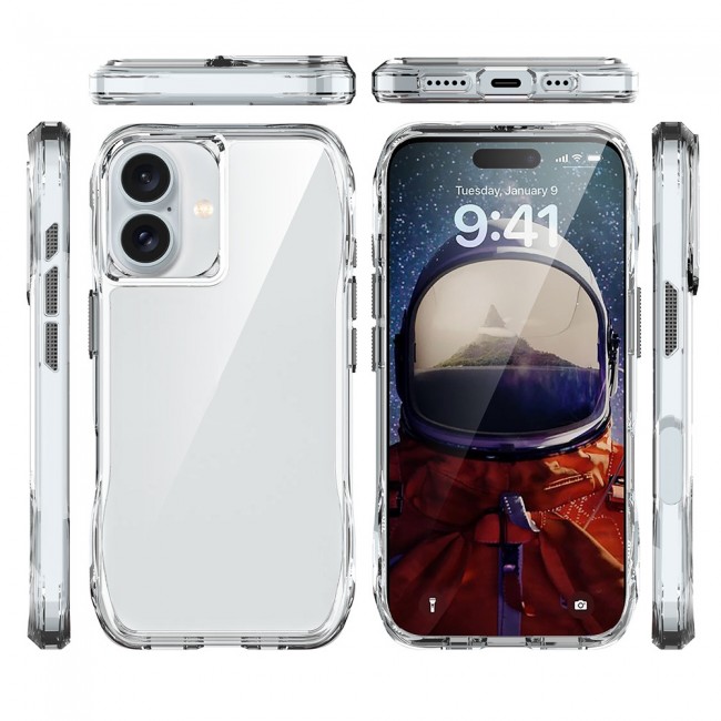 Apple iPhone 16 Plus Kılıf Airbagli Şeffaf Zore İncek Kapak Apple iPhone 16 Plus Kılıf Airbagli Şeffaf Zore İncek Kapak
