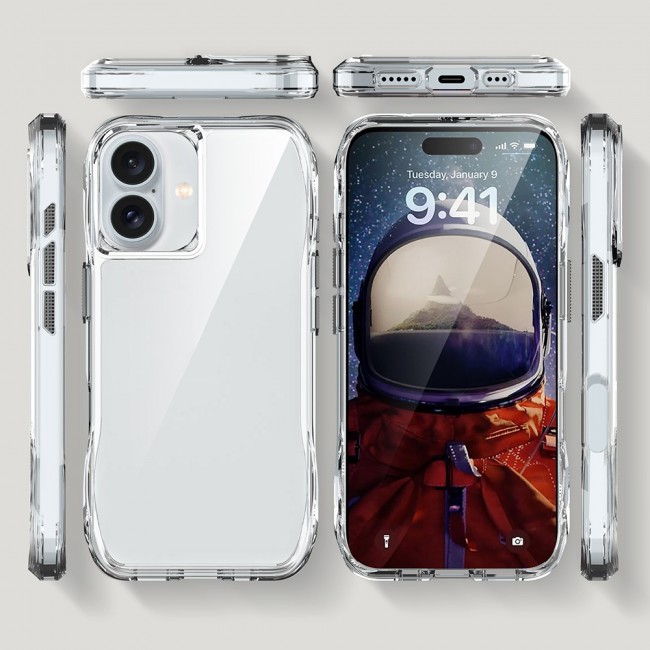 Apple iPhone 16 Plus Kılıf Airbagli Şeffaf Zore İncek Kapak Apple iPhone 16 Plus Kılıf Airbagli Şeffaf Zore İncek Kapak