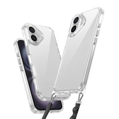 Bal-z Apple iPhone 16 Plus Kılıf Airbagli Takılabilir Askı Aparatlı Zore Snap Silikon Kapak