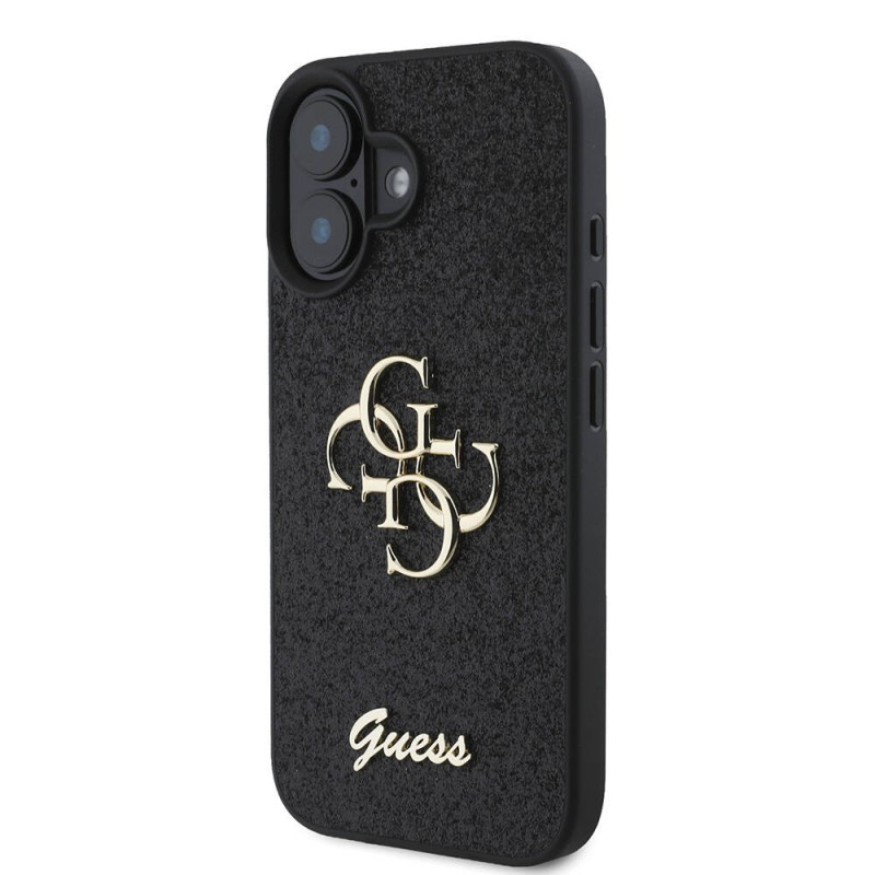 Bal-z Apple iPhone 16 Plus Kılıf Guess Orjinal Lisanslı 4G Büyük Metal Logolu Glitter Kapak